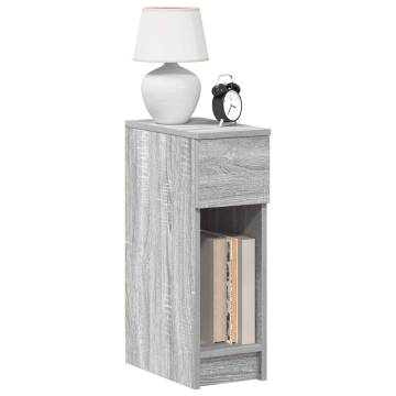 Stylish Grey Sonoma Bedside Cabinet with Drawer | 20x36x60 cm