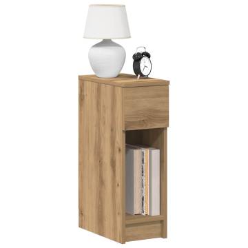 Artisan Oak Bedside Cabinet with Drawer - 20x36x60 cm