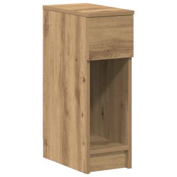 Artisan Oak Bedside Cabinet with Drawer - 20x36x60 cm