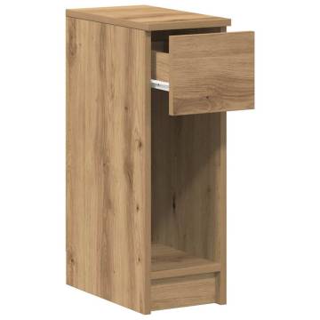 Artisan Oak Bedside Cabinet with Drawer - 20x36x60 cm