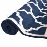 Navy & White Outdoor Rug 80x150 cm - Reversible & Durable