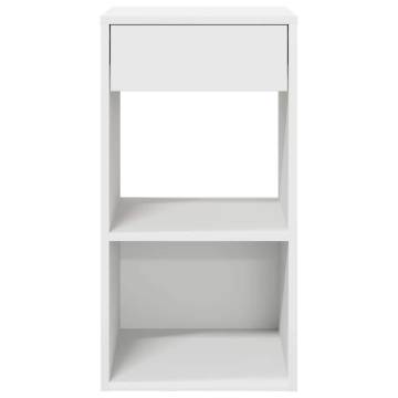 Stylish White Bedside Cabinet with Drawer - 35x34x66.5 cm