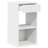 Stylish White Bedside Cabinet with Drawer - 35x34x66.5 cm