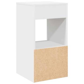 Stylish White Bedside Cabinet with Drawer - 35x34x66.5 cm