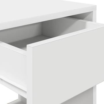 Stylish White Bedside Cabinet with Drawer - 35x34x66.5 cm