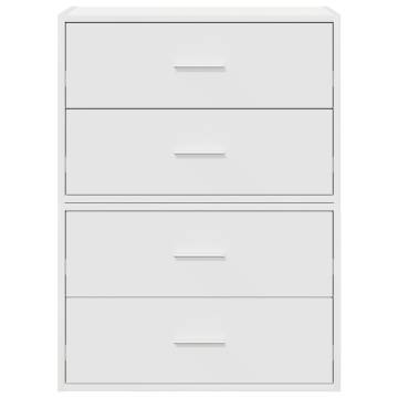 Stylish White Cabinets with 2 Drawers - 60x31x40 cm | Hipo Market