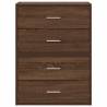 Stylish Brown Oak Cabinets with 2 Drawers - Set of 2