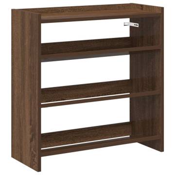 Elegant Brown Oak Shoe Rack - Space-Saving Design (60x25x62 cm)