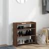 Elegant Brown Oak Shoe Rack - Space-Saving Design (60x25x62 cm)