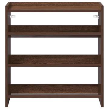 Elegant Brown Oak Shoe Rack - Space-Saving Design (60x25x62 cm)