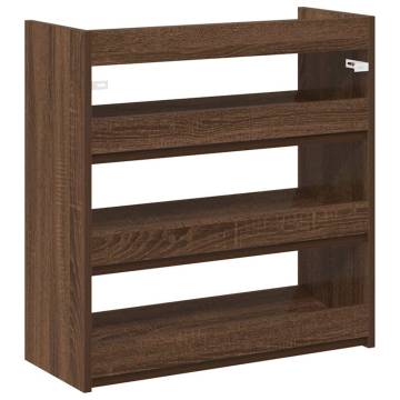 Elegant Brown Oak Shoe Rack - Space-Saving Design (60x25x62 cm)