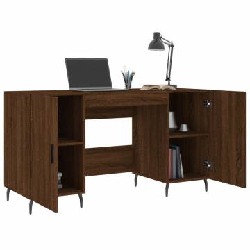 Elegant Brown Oak Desk 140x50x75 cm - Durable & Stylish