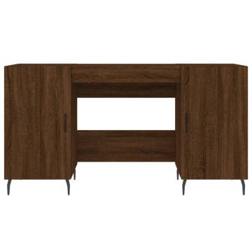 Elegant Brown Oak Desk 140x50x75 cm - Durable & Stylish