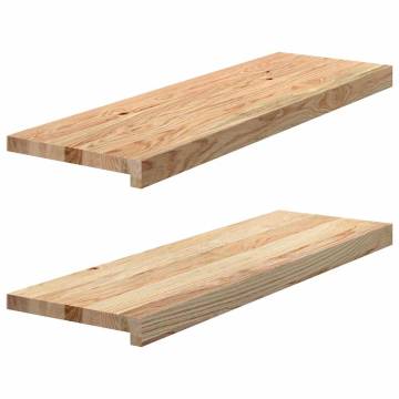 Untreated Solid Wood Oak Window Sills - 80x30x2 cm (2 pcs)