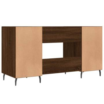 Elegant Brown Oak Desk 140x50x75 cm - Durable & Stylish