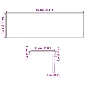 Untreated Solid Wood Oak Window Sills - 80x30x2 cm (2 pcs)