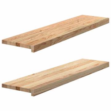 Untreated Solid Oak Window Sills - 2 pcs, 100x30x2 cm