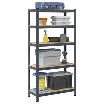 5-Layer Storage Shelf - Anthracite Steel & Engineered Wood