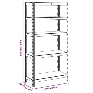 5-Layer Storage Shelf - Anthracite Steel & Engineered Wood