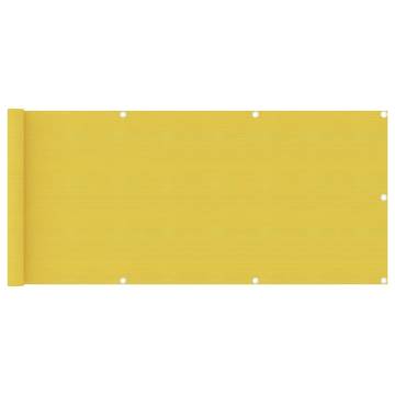 Yellow Balcony Screen 75x500 cm HDPE | Privacy & Shade