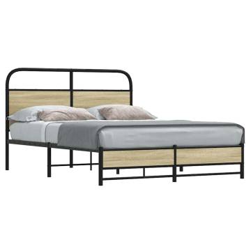 Sonoma Oak Double Bed Frame 135x190 cm | Robust & Elegant Design