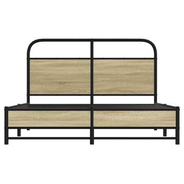 Sonoma Oak Double Bed Frame 135x190 cm | Robust & Elegant Design