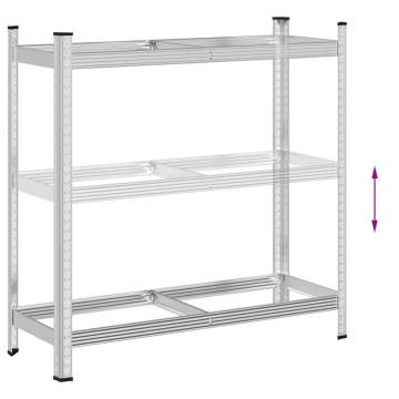 2-Layer Tyre Shelf Silver 110x40 cm - Sturdy Storage Solution