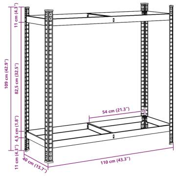 2-Layer Tyre Shelf Silver 110x40 cm - Sturdy Storage Solution