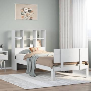 Bookcase Bed Without Mattress - White 75x190cm Small Single