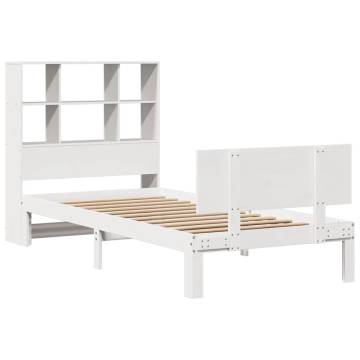 Bookcase Bed Without Mattress - White 75x190cm Small Single