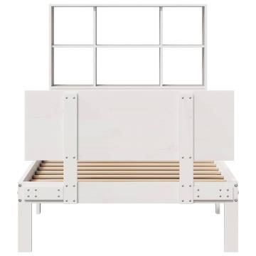 Bookcase Bed Without Mattress - White 75x190cm Small Single