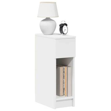 Stylish White Bedside Cabinet with Drawer - 20x36x60 cm