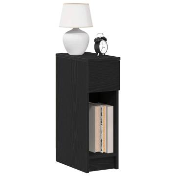 Stylish Black Oak Bedside Cabinet with Drawer | HipoMarket