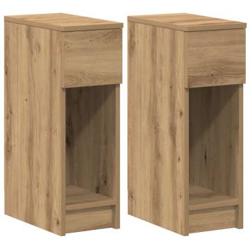 Artisan Oak Bedside Cabinets with Drawer - 2 pcs | HipoMarket