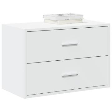 Stylish White Cabinet with 2 Drawers - 60x31x40 cm