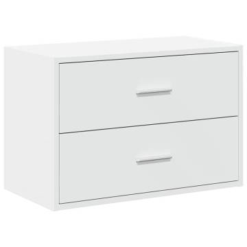 Stylish White Cabinet with 2 Drawers - 60x31x40 cm