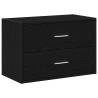 Stylish Black Oak Cabinet with 2 Drawers - 60x31x40 cm