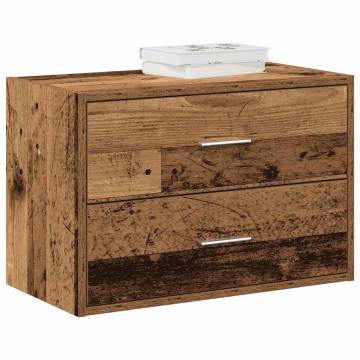 Stylish 2-Drawer Cabinet in Old Wood - 60x31x40 cm