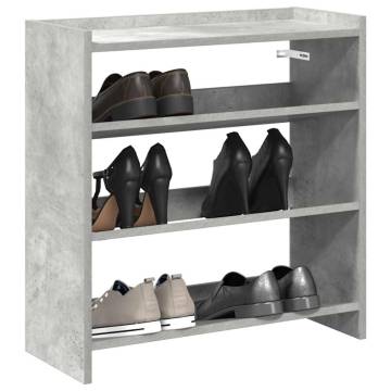 Concrete Grey Shoe Rack 60x25x62 cm - Stylish Storage Solution