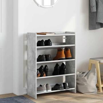 Concrete Grey Shoe Rack 60x25x62 cm - Stylish Storage Solution