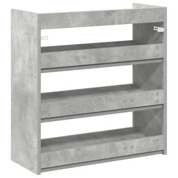 Concrete Grey Shoe Rack 60x25x62 cm - Stylish Storage Solution