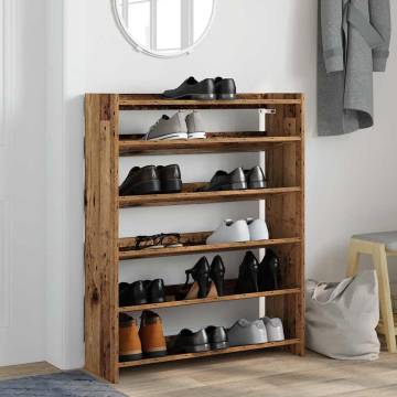 Shoe Rack Old Wood 80x25x100 cm - Stylish Storage Solution