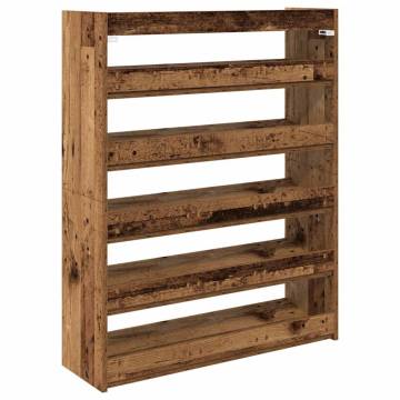 Shoe Rack Old Wood 80x25x100 cm - Stylish Storage Solution