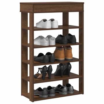 Brown Oak Shoe Rack | Stylish & Durable 60x30x98 cm