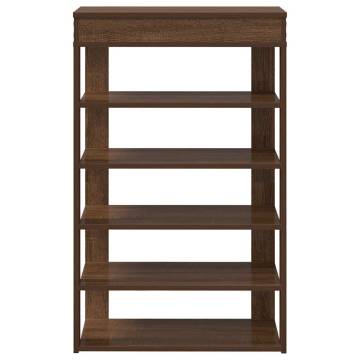 Brown Oak Shoe Rack | Stylish & Durable 60x30x98 cm