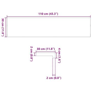 Untreated Oak Stair Treads - 4 pcs | 110x30x2 cm Solid Wood