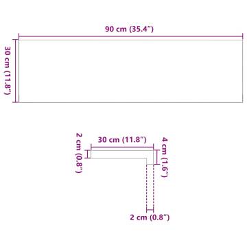 Untreated Solid Oak Window Sills - 2 pcs (90x30x2 cm) | Hipo Market