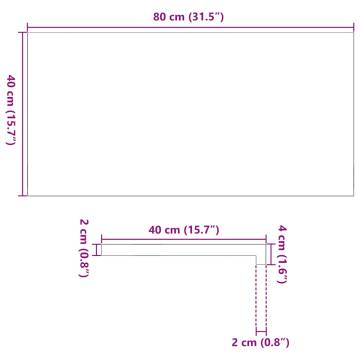 Solid Oak Window Sills 2 pcs - Untreated | 80x40x2 cm