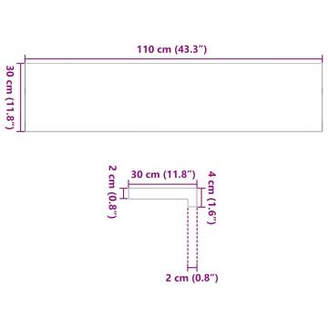 Light Brown Solid Oak Window Sills - 2 pcs | 110x30x2 cm