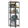 5-Layer Corner Shelf - Anthracite Steel & Engineered Wood